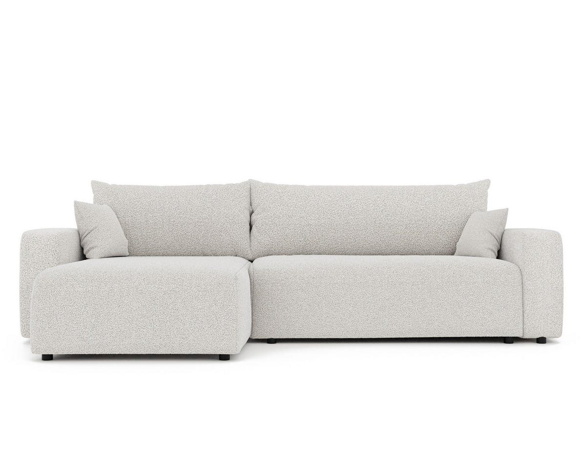 ECKSOFA mit Schlaffunktion und Bettkasten, Beige - Beige/Creme, Holzwerkstoff/Textil (145/278cm) - Idohome