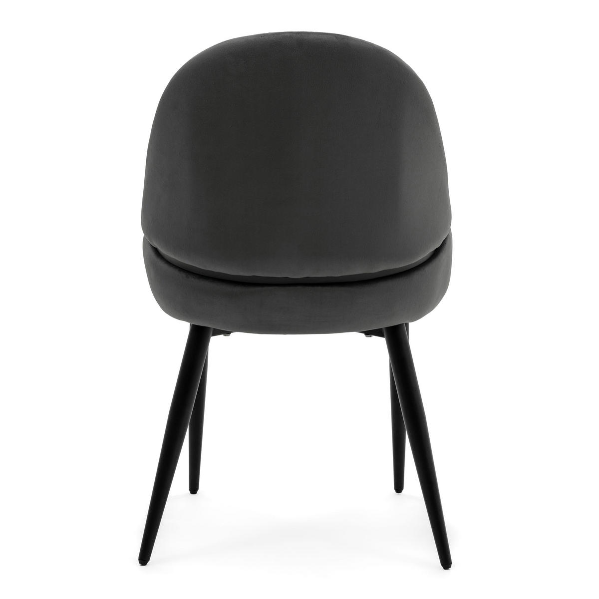 STUHL BERGAMO gepolsterter mit Steppung - grau - Samt Velour - Schwarz/Grau, Textil/Metall (56/91/61cm) - NEW HOME