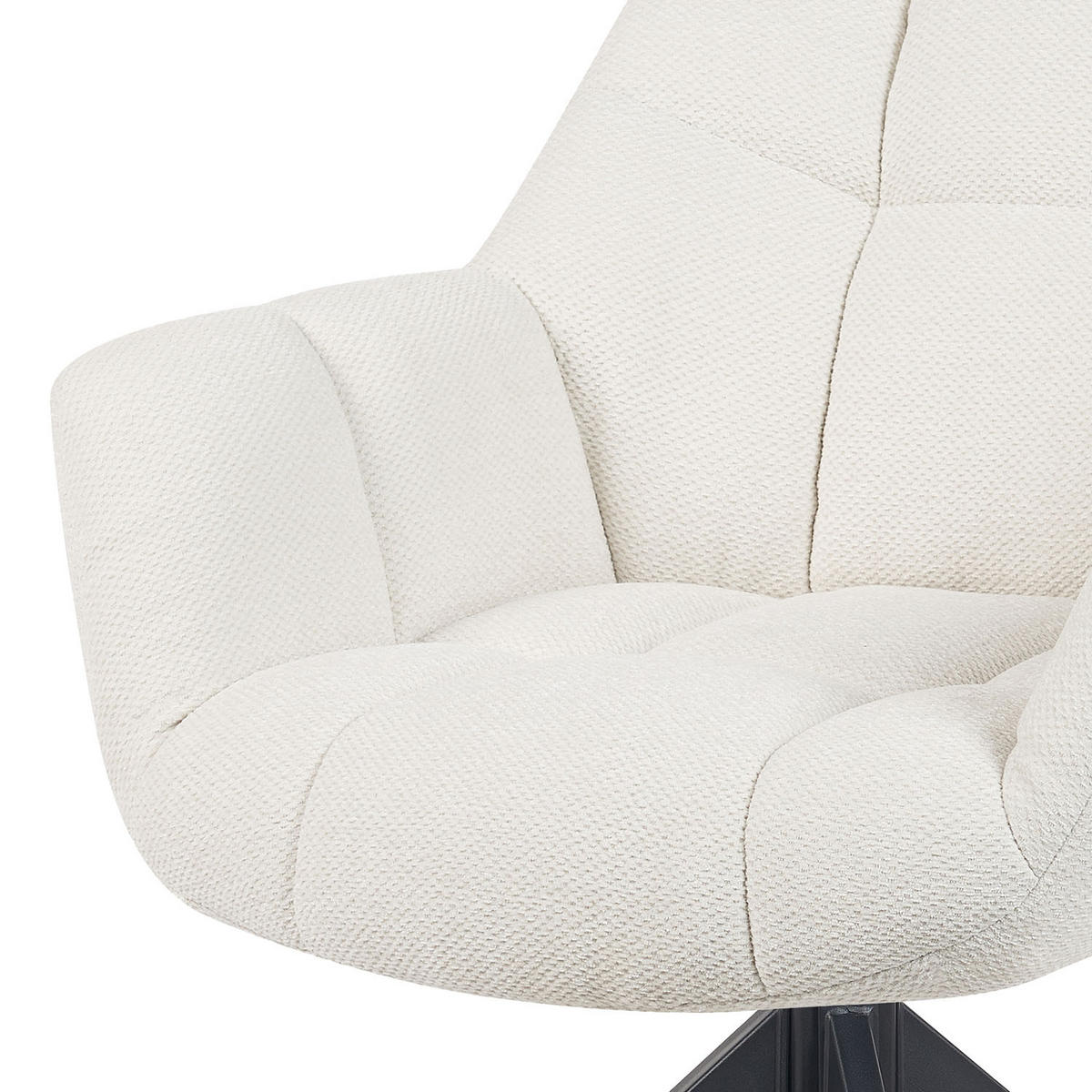 DREHSTUHL Mika-Mila - Creme/Schwarz, Textil/Metall (65/81/66cm) - DUBI Möbel