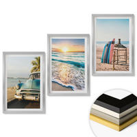WANDBILDER 3er Set - 40x60 cm Silberner Rahmen - Sonnenuntergangsurlaub in Miami - Silberfarben, Kunststoff (40/60cm) - ArtPrintCave
