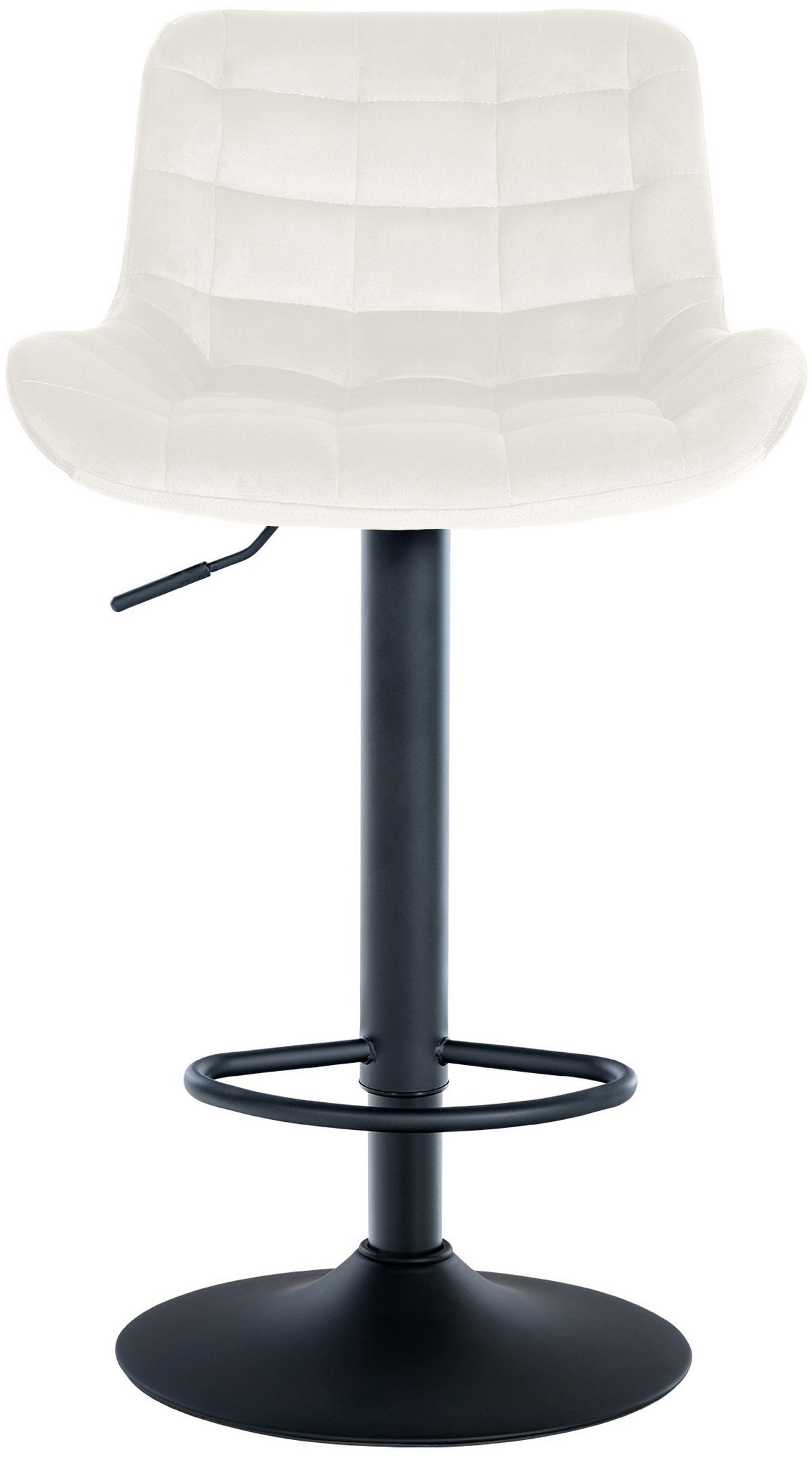 BARHOCKER 2er Set Samt creme - Creme/Schwarz, Textil/Metall (48/81/54cm) - CLP
