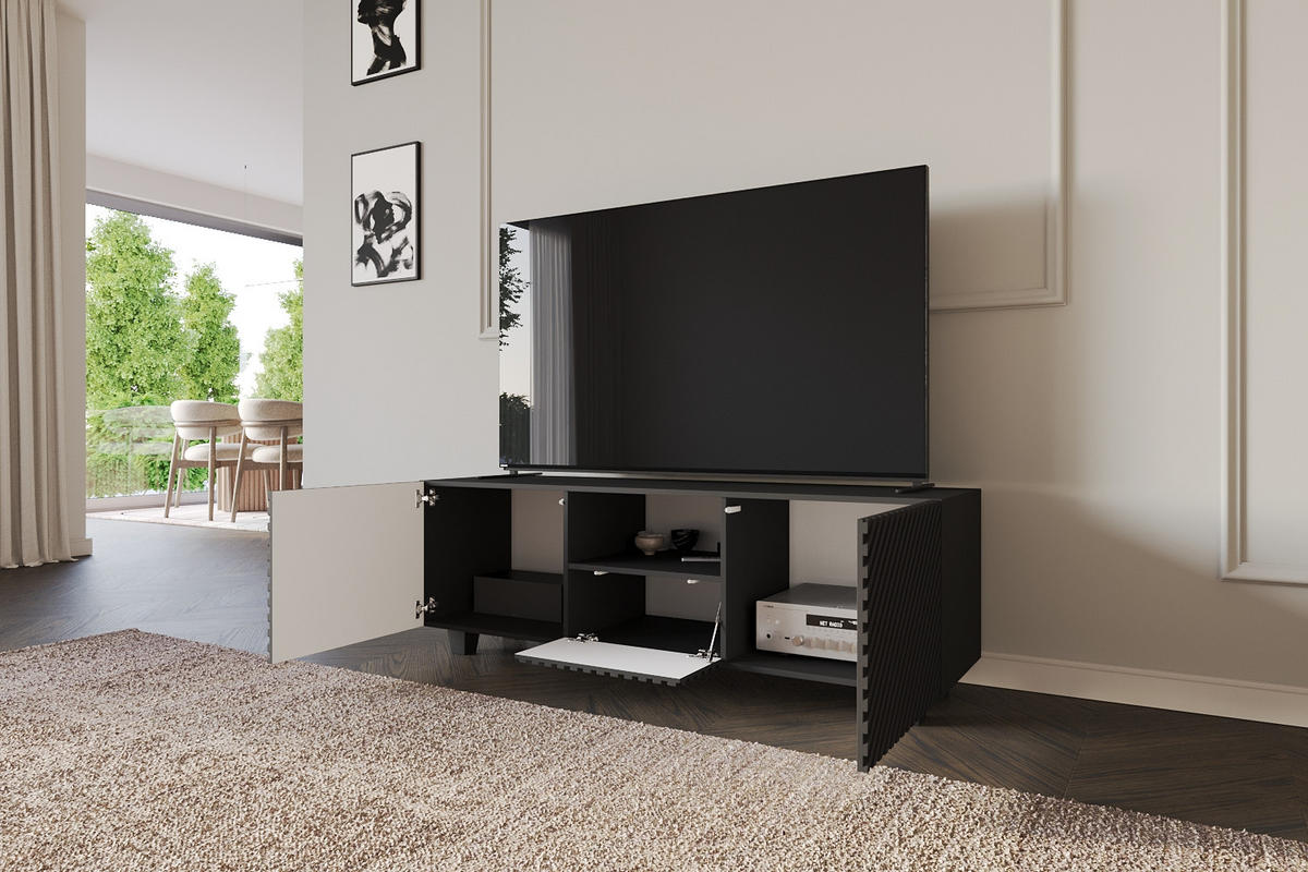 LOWBOARD ZENO-S 140x50x41 cm - Schwarz - Schwarz, Holzwerkstoff (140/50/41cm) - ALTDECOR