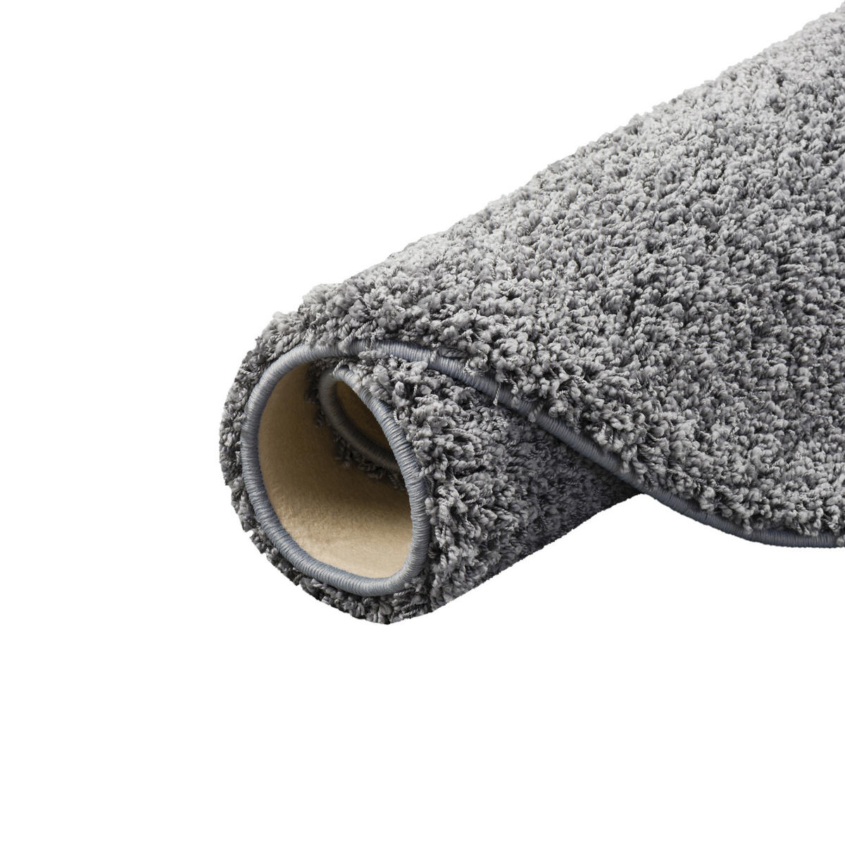 LUXUS HOCHFLOR LANGFLOR TEPPICH MILANO RUND - Grau, Textil (133/133cm) - Snapstyle