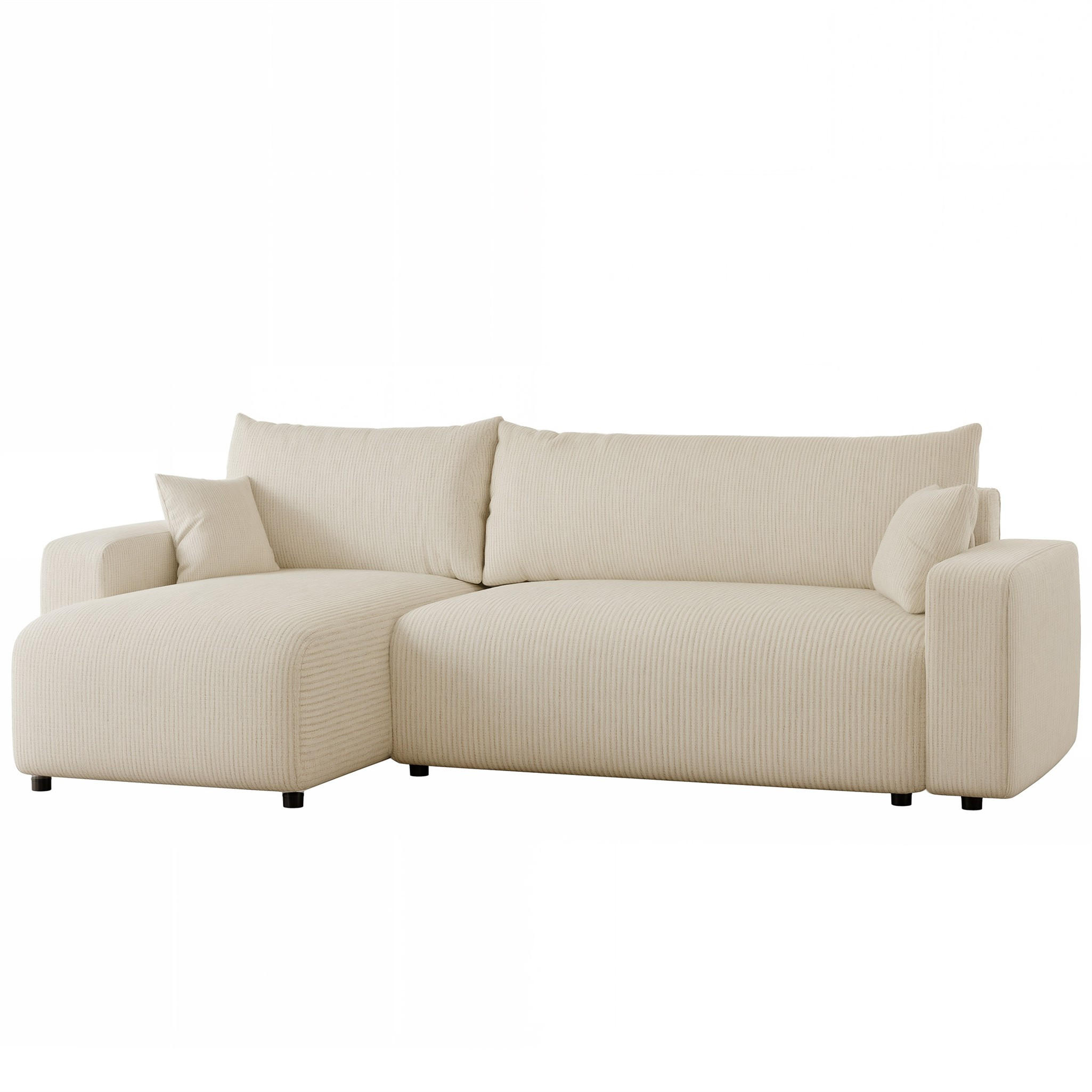 ECKSOFA Luna Mit Schlaffunktion - Creme, Holzwerkstoff/Textil (248/145cm) - Fun Möbel