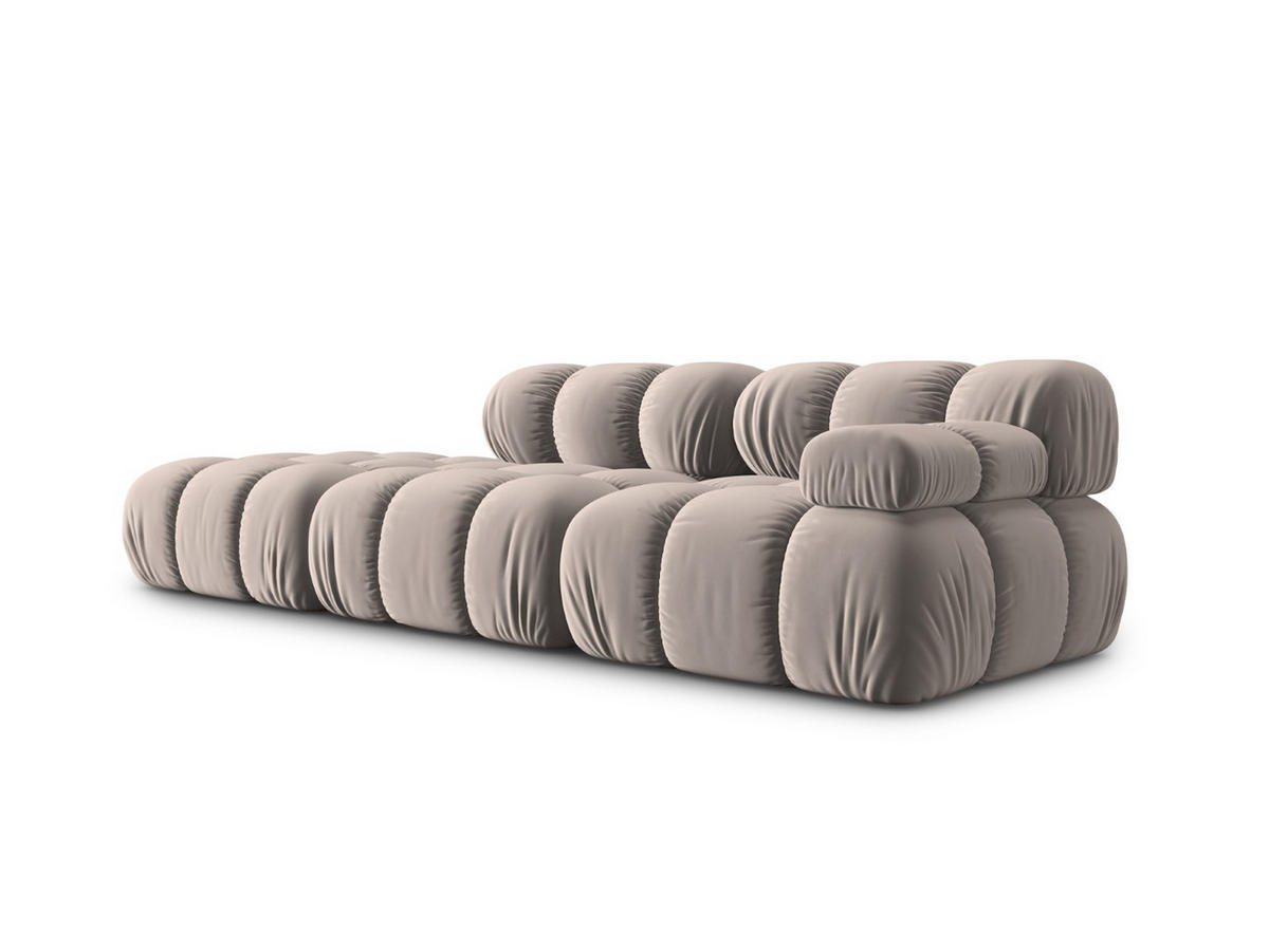 MODULARES-SOFA links Bellis aus Samt beige 4 Sitzplätze - Beige, Textil (94/63/282cm) - Micadoni