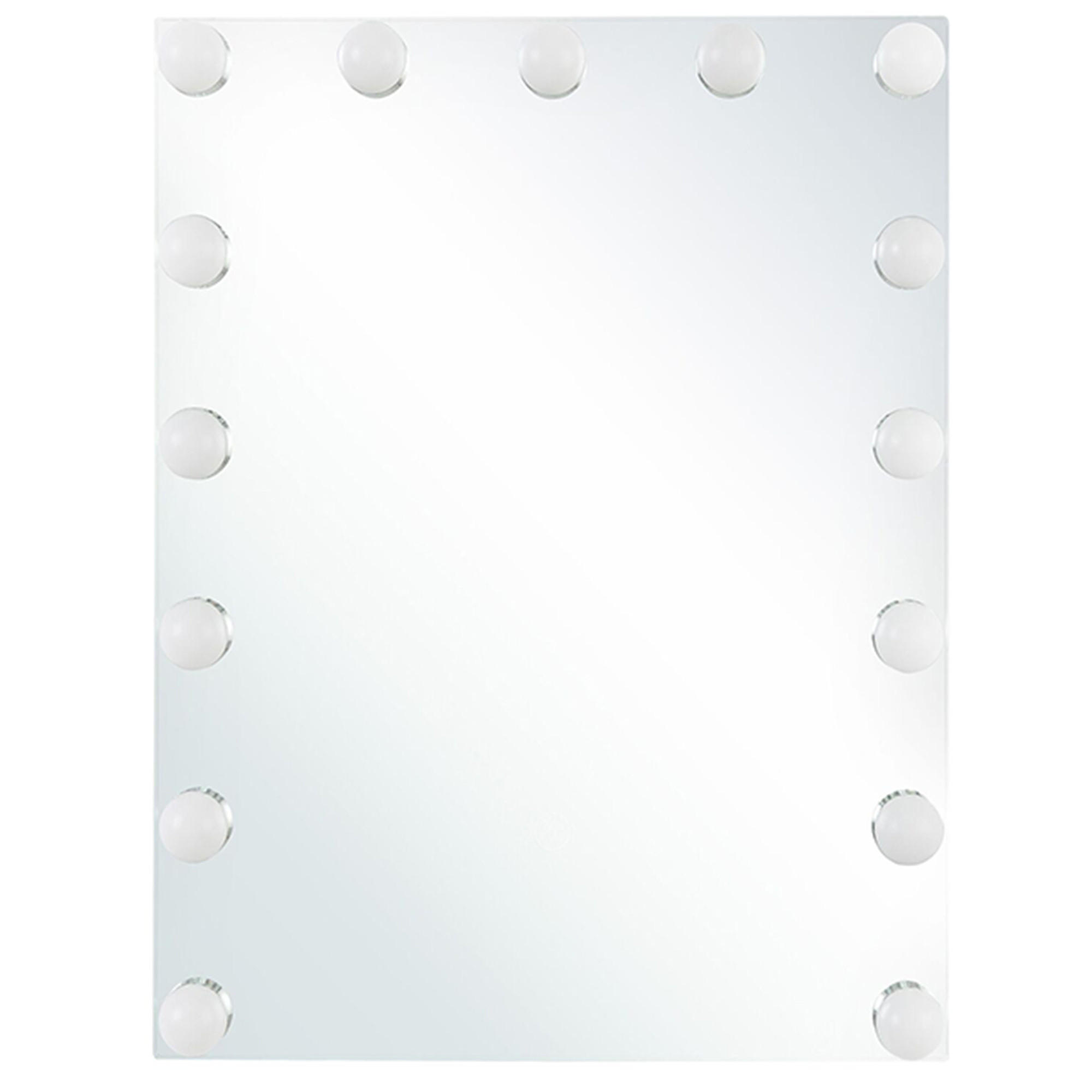 BADSPIEGEL mit LED-Beleuchtung rechteckig 40/50 cm Lucenay - Silberfarben, Metall (40/50/3cm) - Beliani