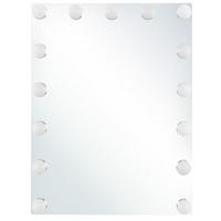BADSPIEGEL mit LED-Beleuchtung rechteckig 40/50 cm Lucenay - Silberfarben, Metall (40/50/3cm) - Beliani