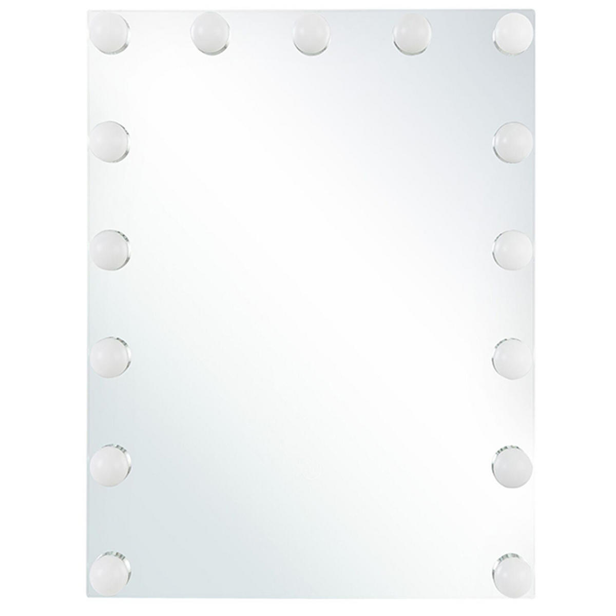 BADSPIEGEL mit LED-Beleuchtung rechteckig 40/50 cm Lucenay - Silberfarben, Metall (40/50/3cm) - Beliani