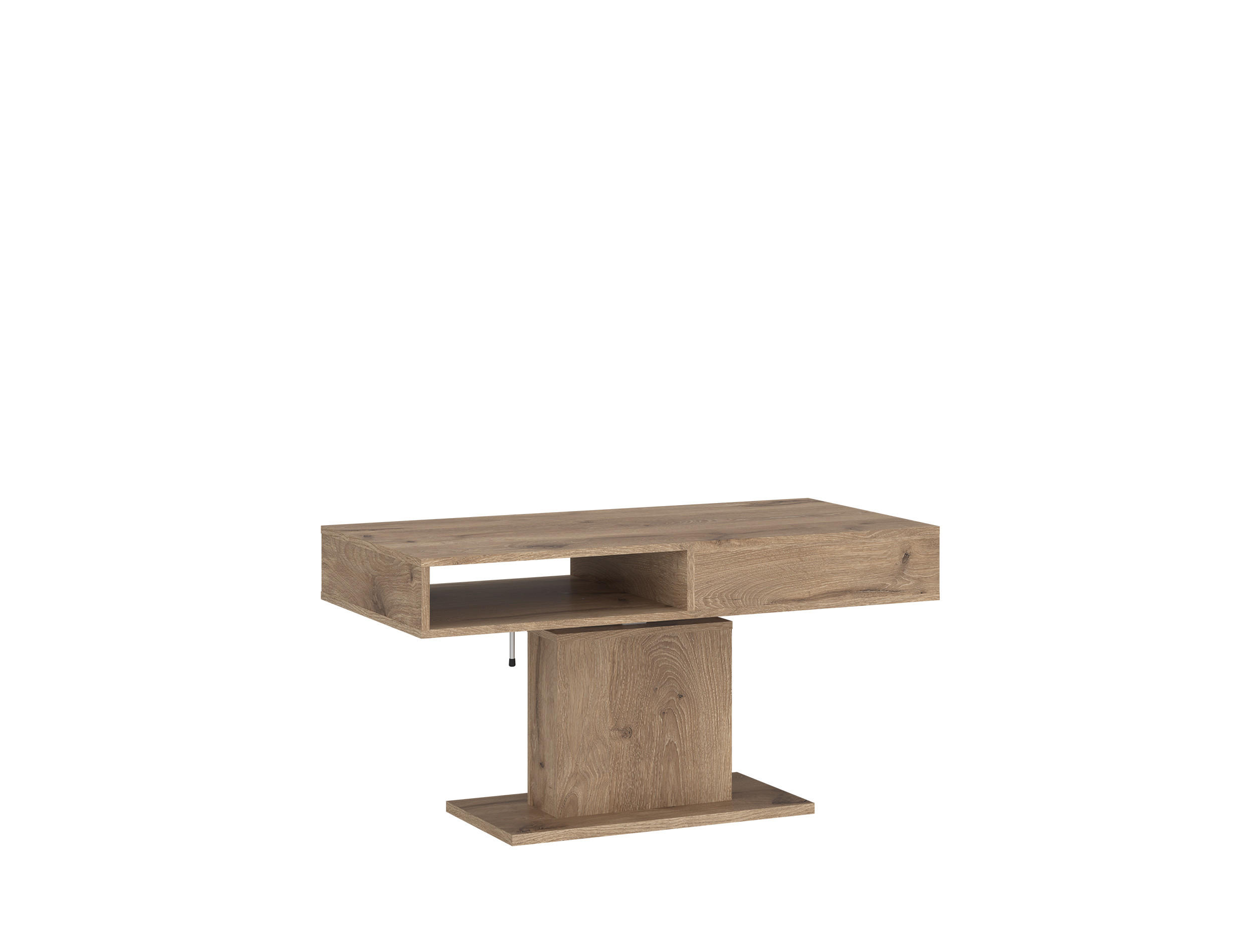 COUCHTISCH rechteckig stufenlos höhenverstellbar Schubalde 110/65/59 cm - Eichefarben, Holzwerkstoff (65/110/59cm) - designimpex