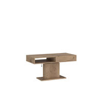 COUCHTISCH rechteckig stufenlos höhenverstellbar Schubalde 110/65/59 cm - Eichefarben, Holzwerkstoff (65/110/59cm) - designimpex