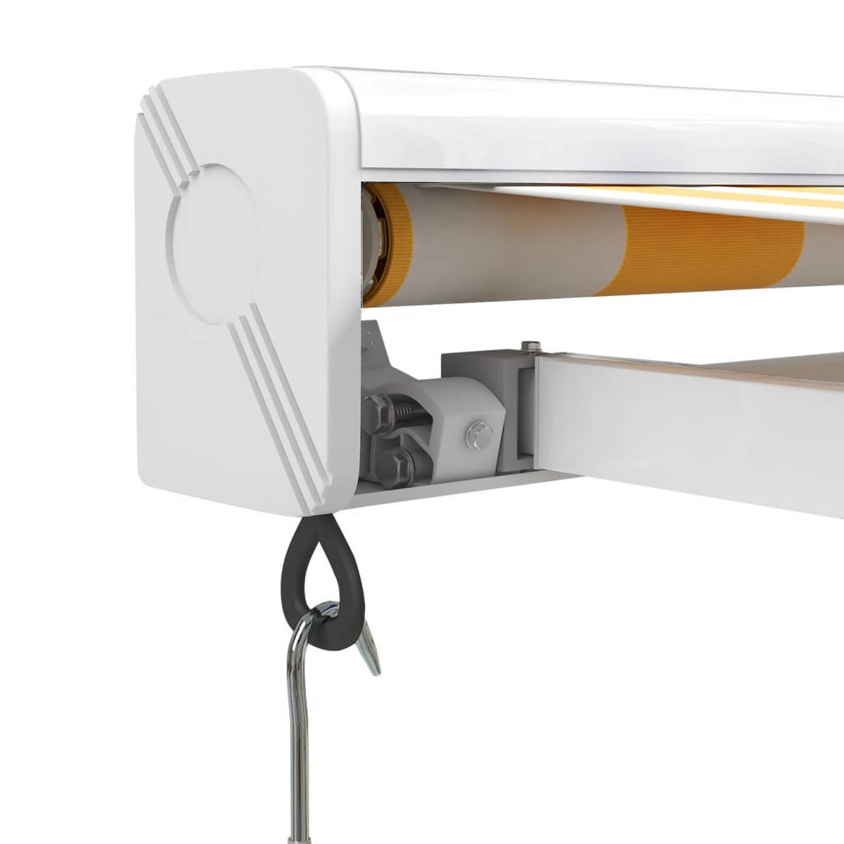 MARKISE Einziehbar Gelb Und Weiss 5/3 M Stoff Und Aluminium - Multicolor, Textil (300/500cm) - vidaXL