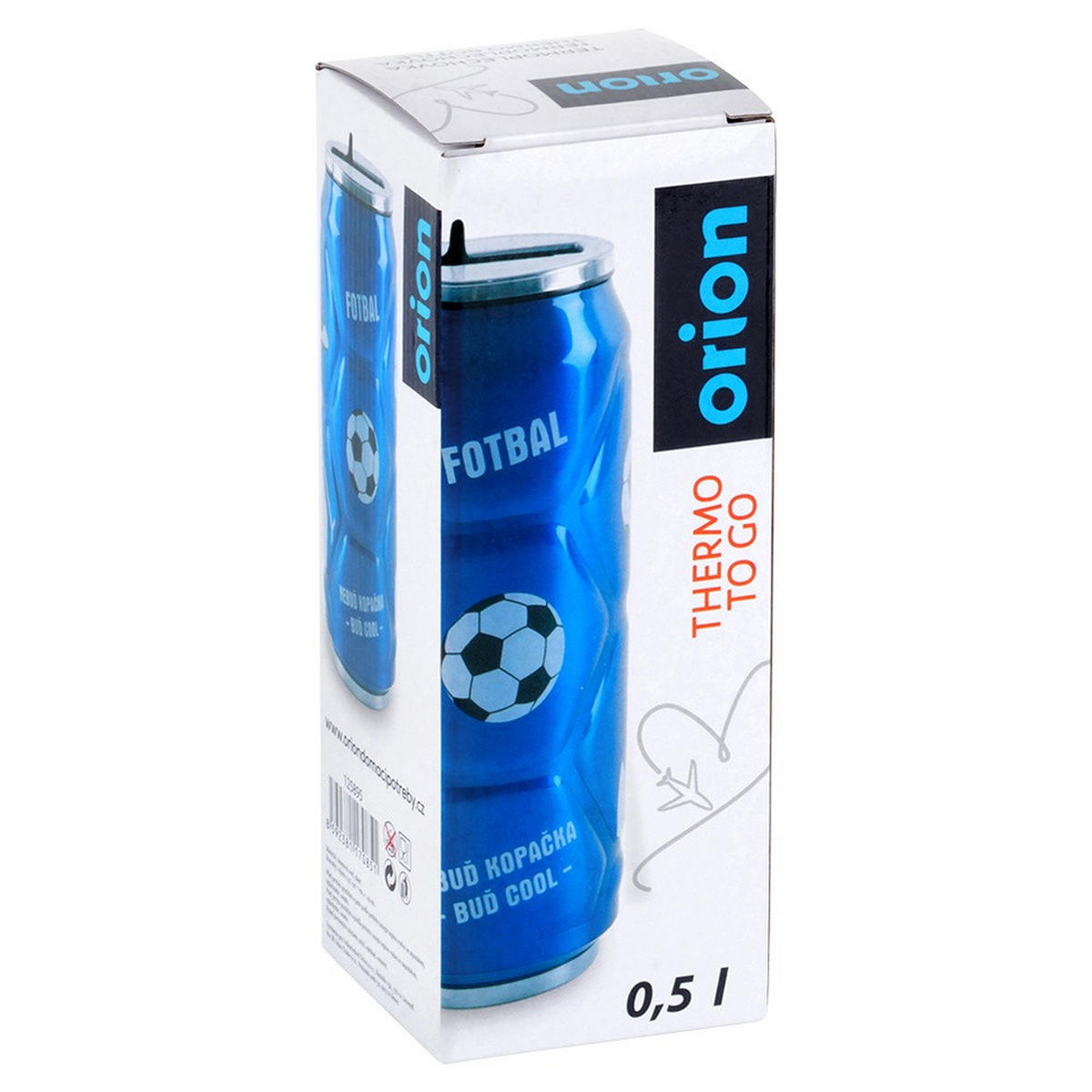 THERMOBECHER Dose Fußball 500 ml Blau - Blau, Metall (0.5L) - Orion 