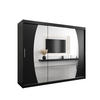 SCHWEBETÜRENSCHRANK 200/250/62 3-türig - Silberfarben/Schwarz, Holz/Kunststoff (250/200/62cm) - Abiks Möbel