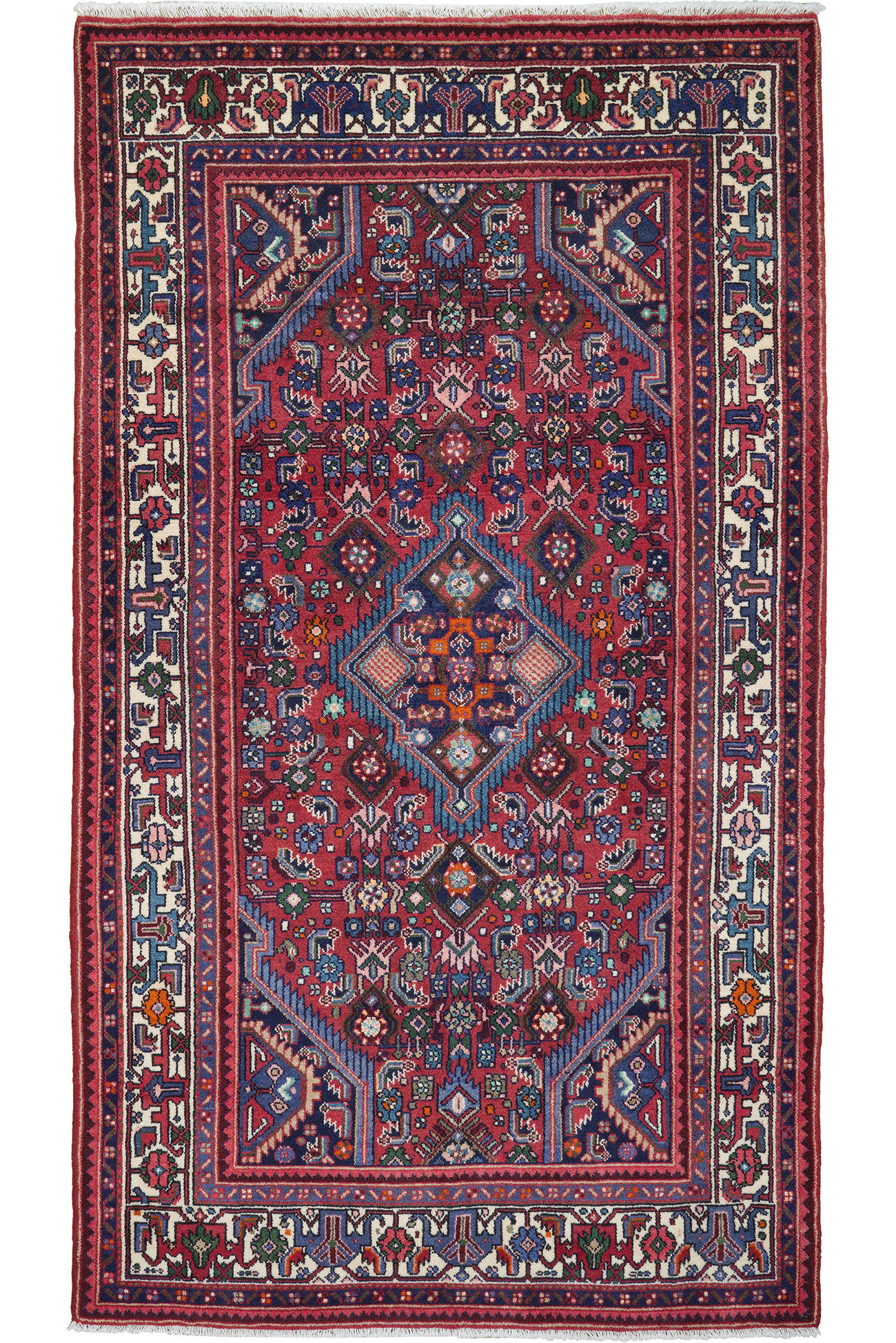 TEPPICH Assadabad Rot 214/121 cm Schurwolle - Rot, Textil (121/214cm) - Looma