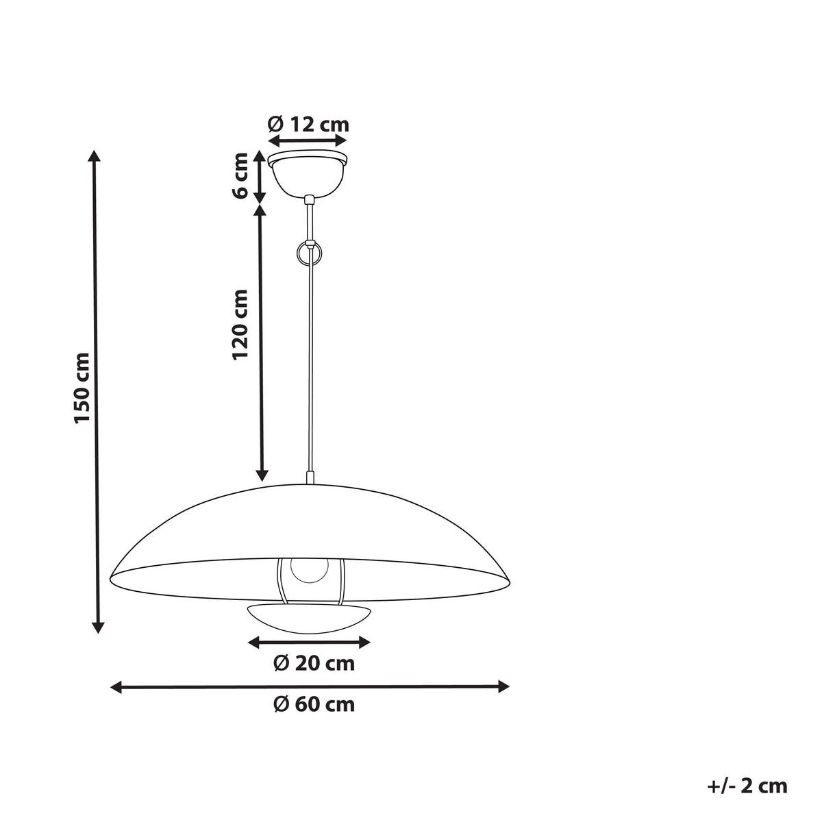 HÄNGELEUCHTE Agrani 60/60/150 cm - Messingfarben, Metall (60/60/150cm) - Beliani
