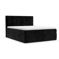 BOXBETT Mireo 180/200 cm Schwarz im Kronos Stoff - Schwarz, Holz/Holzwerkstoff (180/200cm) - AltaBeds