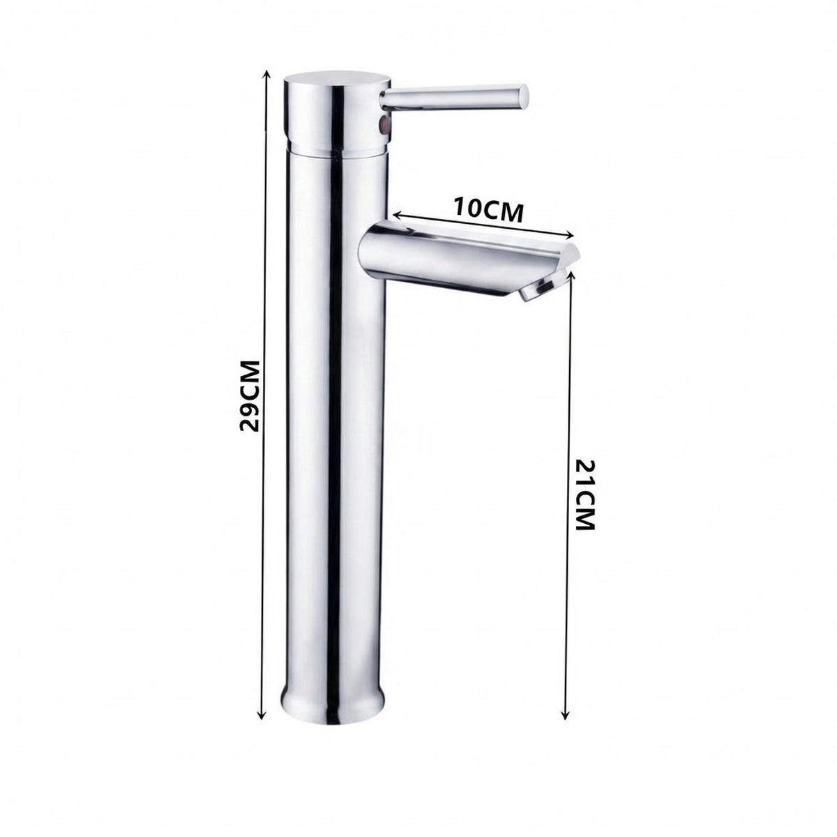 BADEZIMMERARMATUR mit Schlauch, 29cm hoch, silber - Silberfarben, Metall (34/6/17cm) - Vallsero