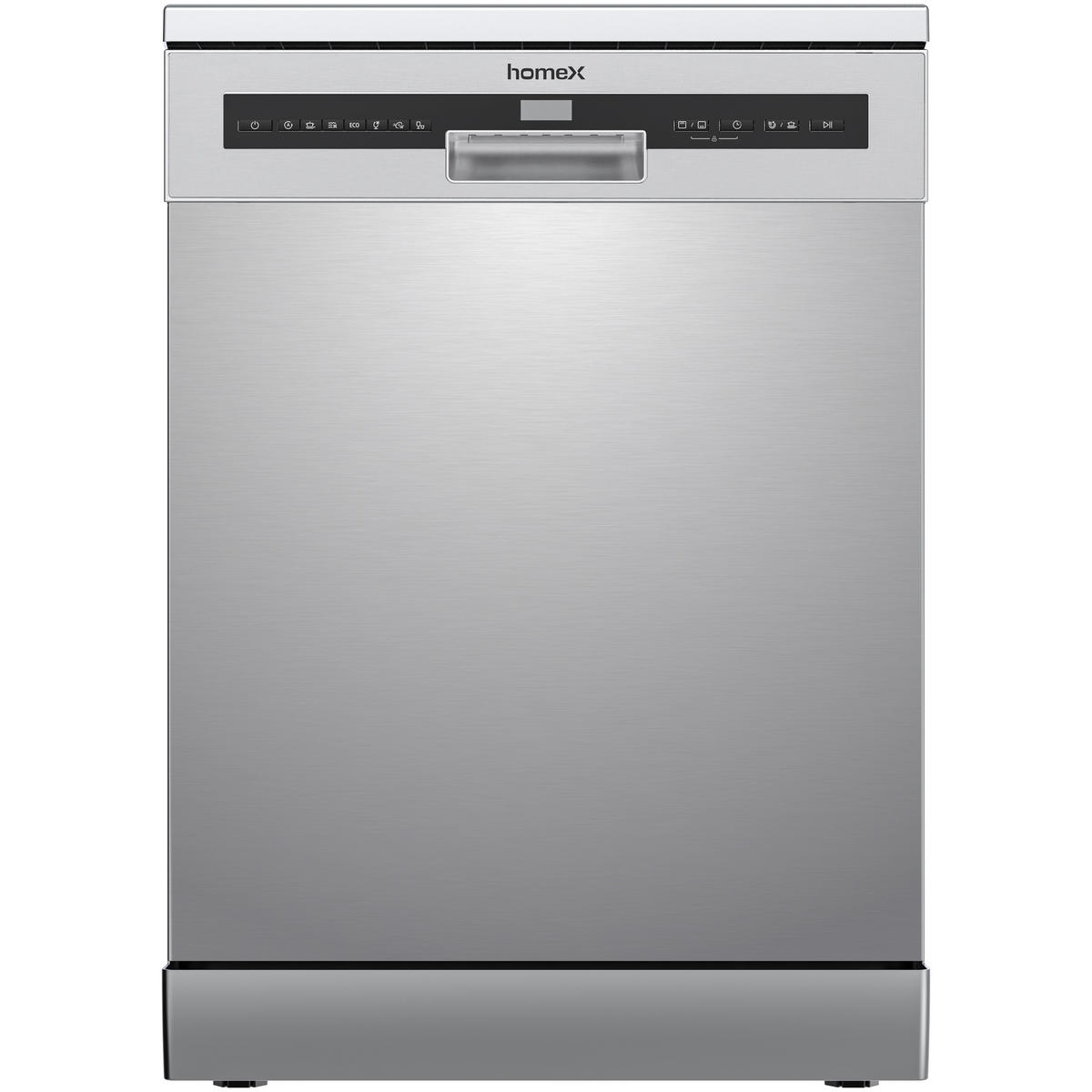 GESCHIRRSPÜLER 60 cm, Spülmaschine freistehend - 14 Maßgedecke, 7 Programme, AquaStop, 44 dB, unterbaufähig - Silberfarben, Kunststoff/Metall (59.8/84.5/60cm) - homeX