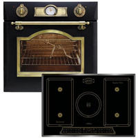 BACKOFEN-SET Elektro Einbau Backofen 60 cm EH 6355 Em+KCt 7797 FIEm Induktionskochfeld 77cm Schwarz - Schwarz, Metall (59.4/59.4/57.5cm) - Kaiser Küchengeräte