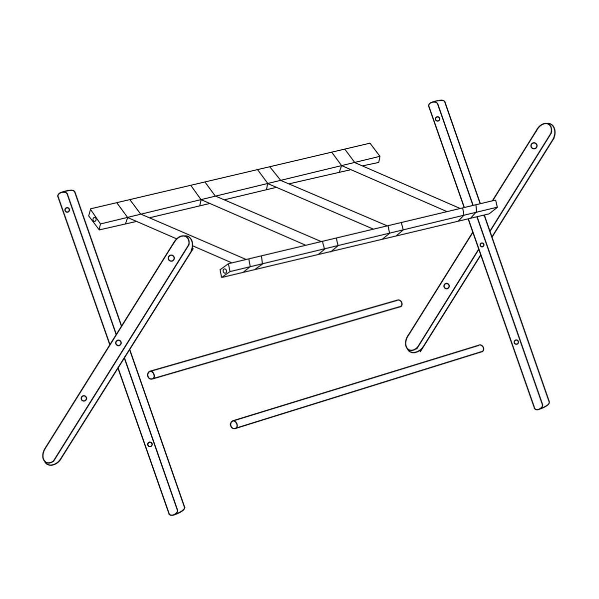 STOJAN na kufre - hnedá, drevo/textil (66/54.5/44cm) - Relaxdays