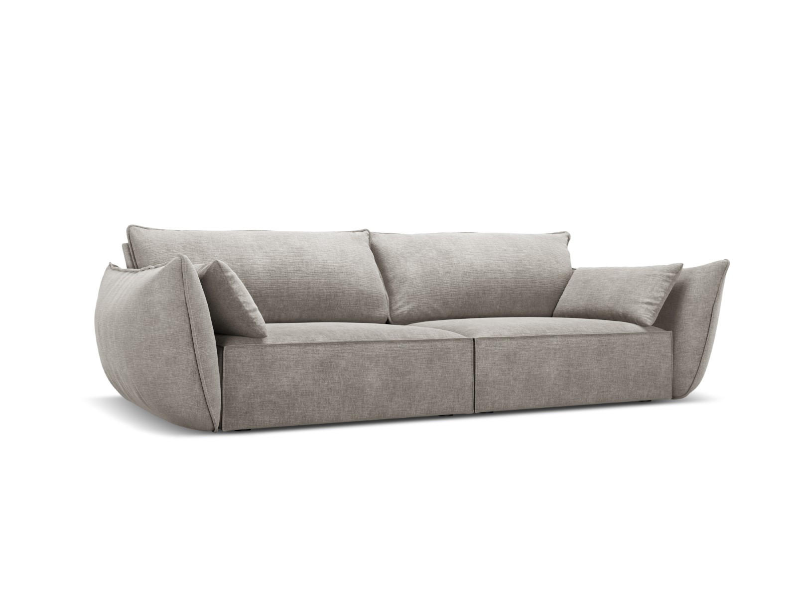 SOFA Kaelle aus Chenille-Stoff hellgrau 3 Sitzplätze - Hellgrau, Textil (100/85/208cm) - Micadoni