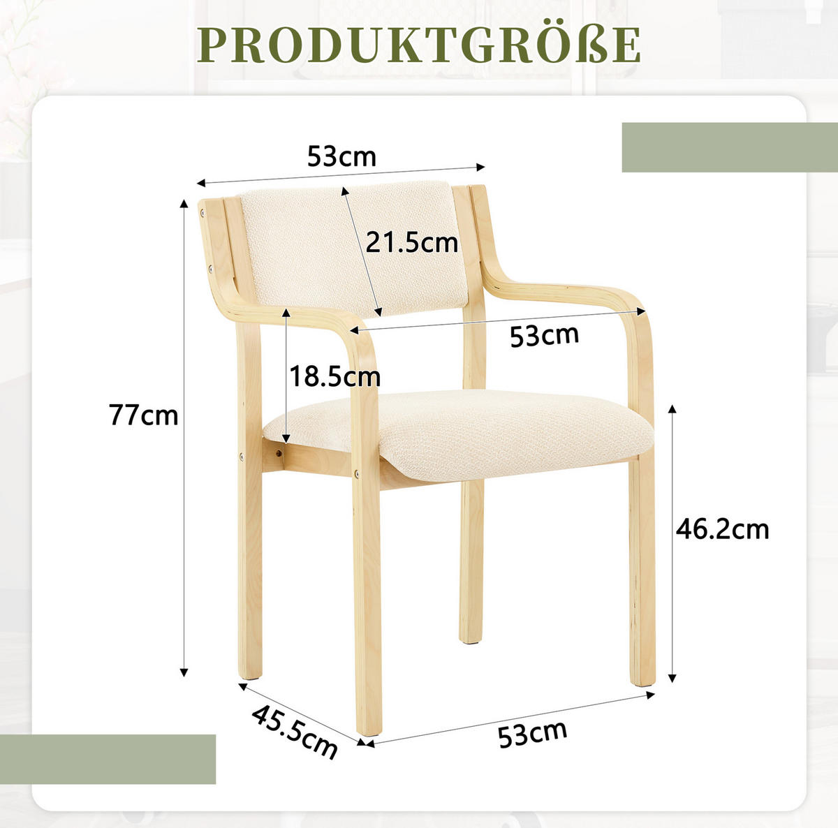 ESSZIMMERSTUHL 2er-Set mit Armlehne aus Bugholz Weiß - Weiß, Holz (45.5/77/53cm) - Meubliv