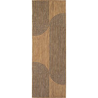 LÄUFER Outdoor, Fußbodenheizung-geeignet, mit Bogenmuster, VIGOLENO in Braun-Schwarz, 80 x 250 cm - Braun, Textil (80/250cm) - KADIMA DESIGN