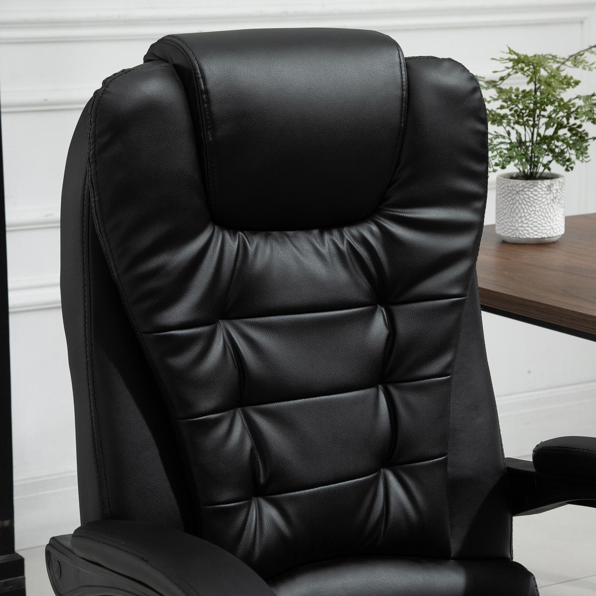 CHEFSESSEL DE-11645 ergonomisch mit Massagefunktion & Fußstütze Schwarz - Schwarz, Metall (79/121/67cm) - ComfortXL