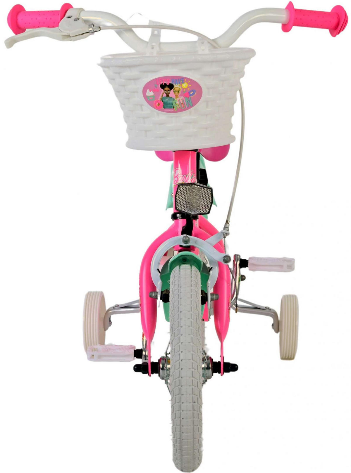 KINDERFAHRRAD Barbie - Mädchen - 12 Zoll - Rücktritt + Handbremse - Rosa - Rosa, Metall (48cm) - TPFSports