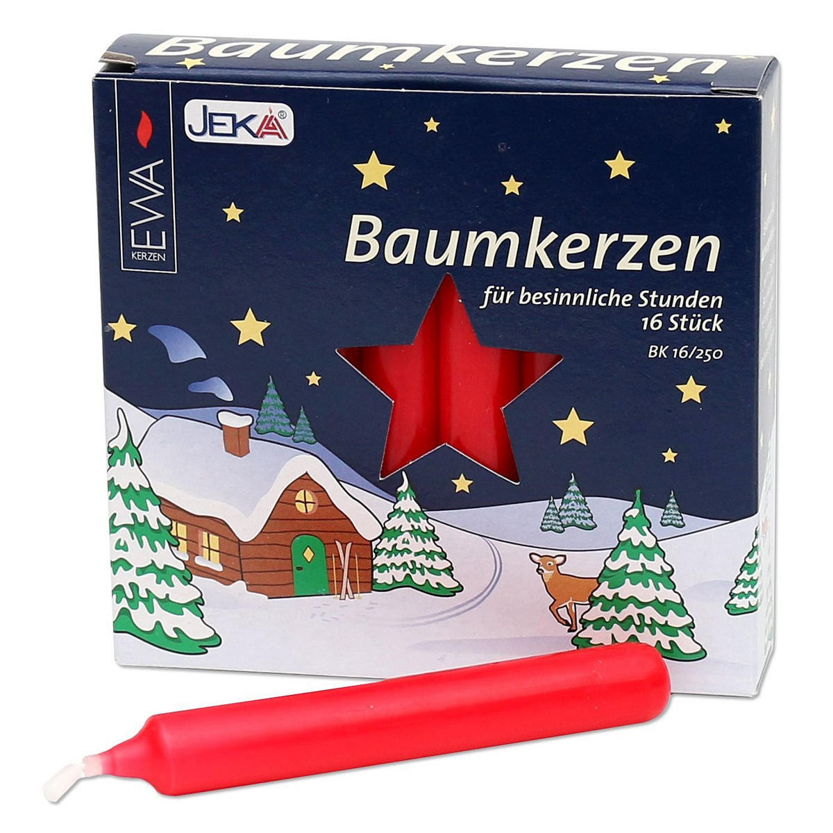 BAUMKERZEN 14/110 mm rot 16er Packung - Rot, Metall (0.1/1/0.1cm)