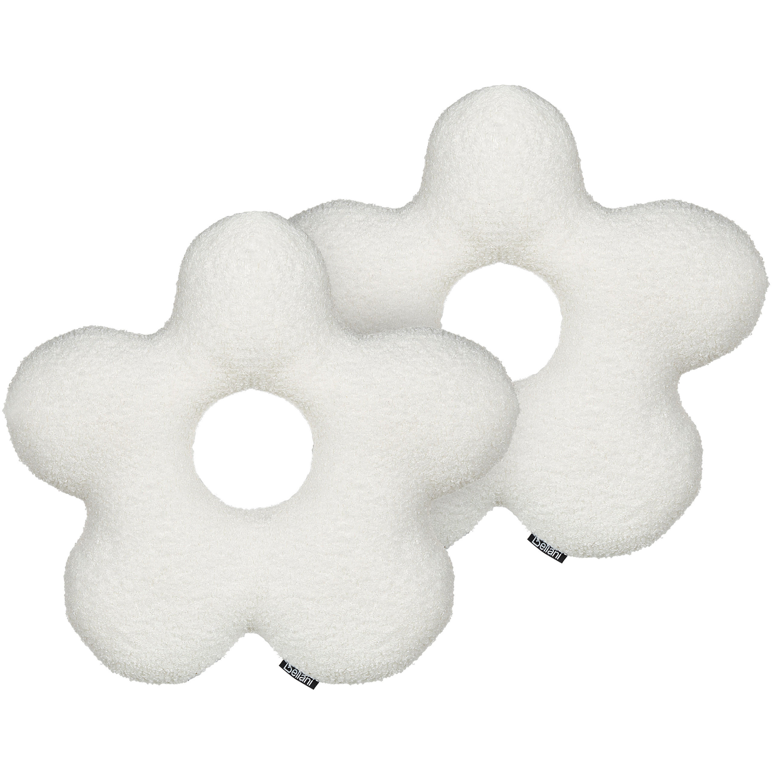 DEKOKISSEN 2er-Set Weiß 40/40 cm Camponula - Weiß, Kunststoff (40/40cm) - Beliani