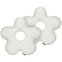 DEKOKISSEN 2er-Set Weiß 40/40 cm Camponula - Weiß, Kunststoff (40/40cm) - Beliani