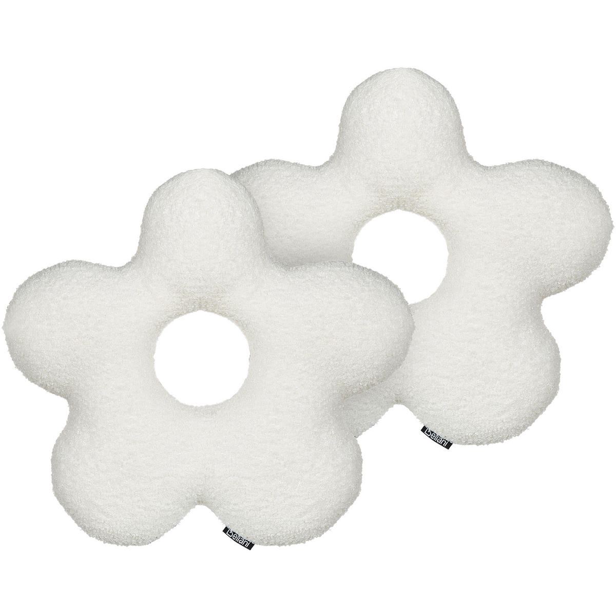 DEKOKISSEN 2er-Set Weiß 40/40 cm Camponula - Weiß, Kunststoff (40/40cm) - Beliani