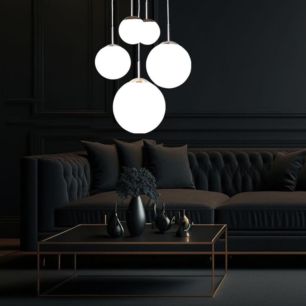 LED HÄNGELEUCHTE BALLO Metall Weiß - Weiß, Metall (50/50/90cm) - Globo Lighting