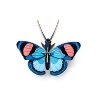 WANDDEKO Pfauenauge 16/6 cm - Blau/Pink, Wellpappe (16/6/17cm) - KUNSTLOFT