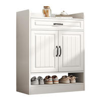 SCHUHSCHRANK Modern mit verstellbaren Regalen Weiß 75x36x95.5cm - Weiß, Holzwerkstoff (36/95.5/75cm) - FLIEKS