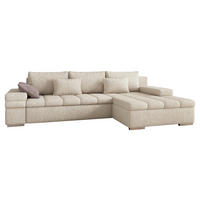 ECKSOFA Bangkok Premium, Seite: Rechts - Beige/Silberfarben, Holz/Textil (310/175cm) - MIRJAN24