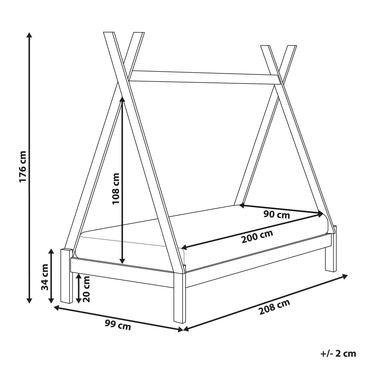 KINDERBETT 90x200 cm Heller Holzfarbton Devay - Hellbraun, Holz (90/200cm) - Beliani