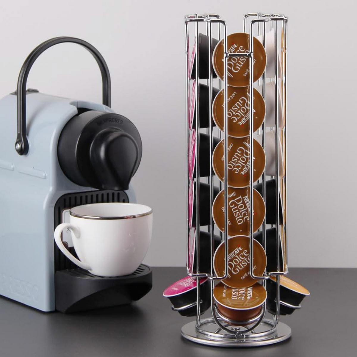 KAFFEETASSENHALTER Dolce Gusto Kapselhalter - Edelstahl - 24 Stück - Silberfarben, Metall (2/33/1cm) - Jay Hill