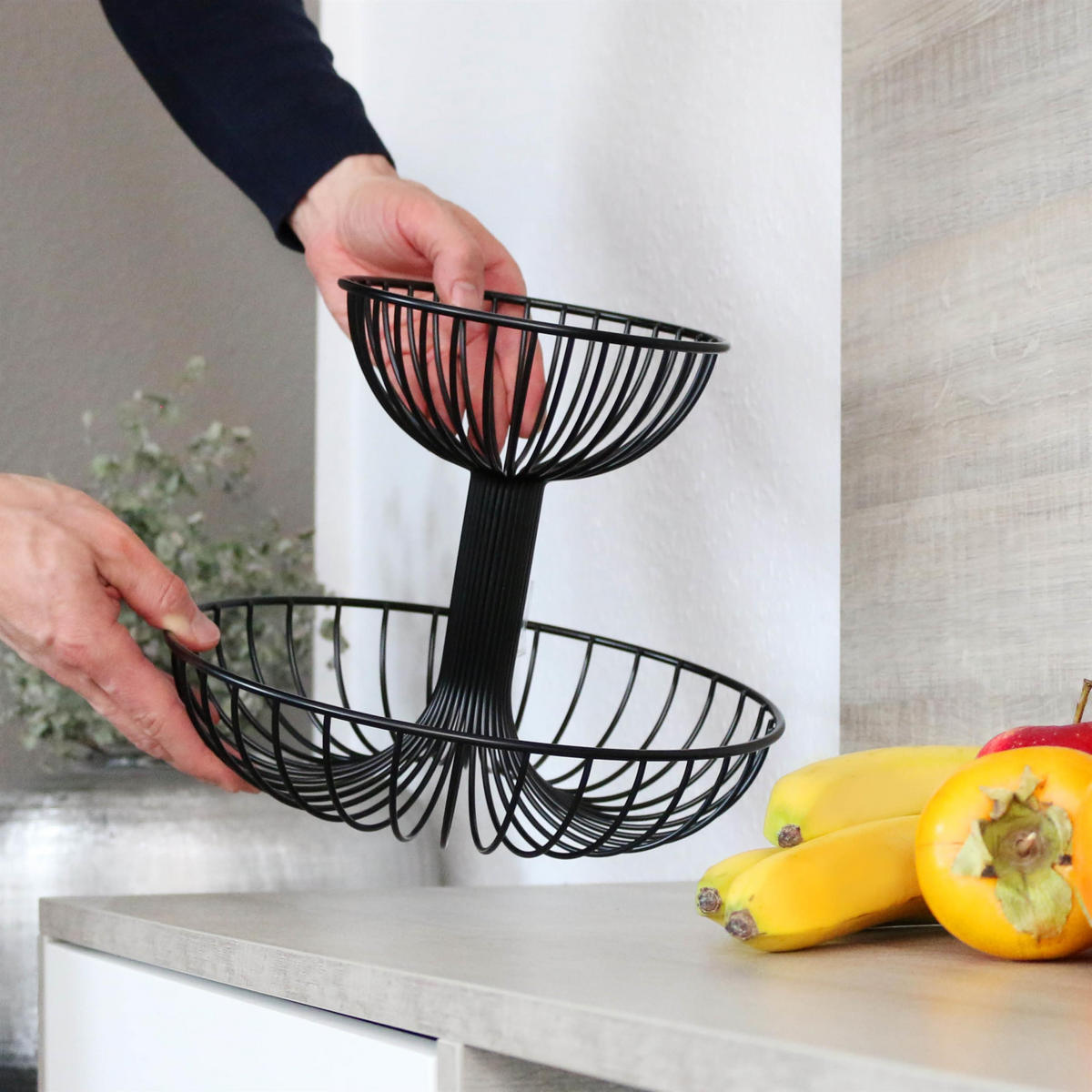 OBSTSCHALE, schwarz, Metall - Schwarz, Metall (23cm) - bremermann