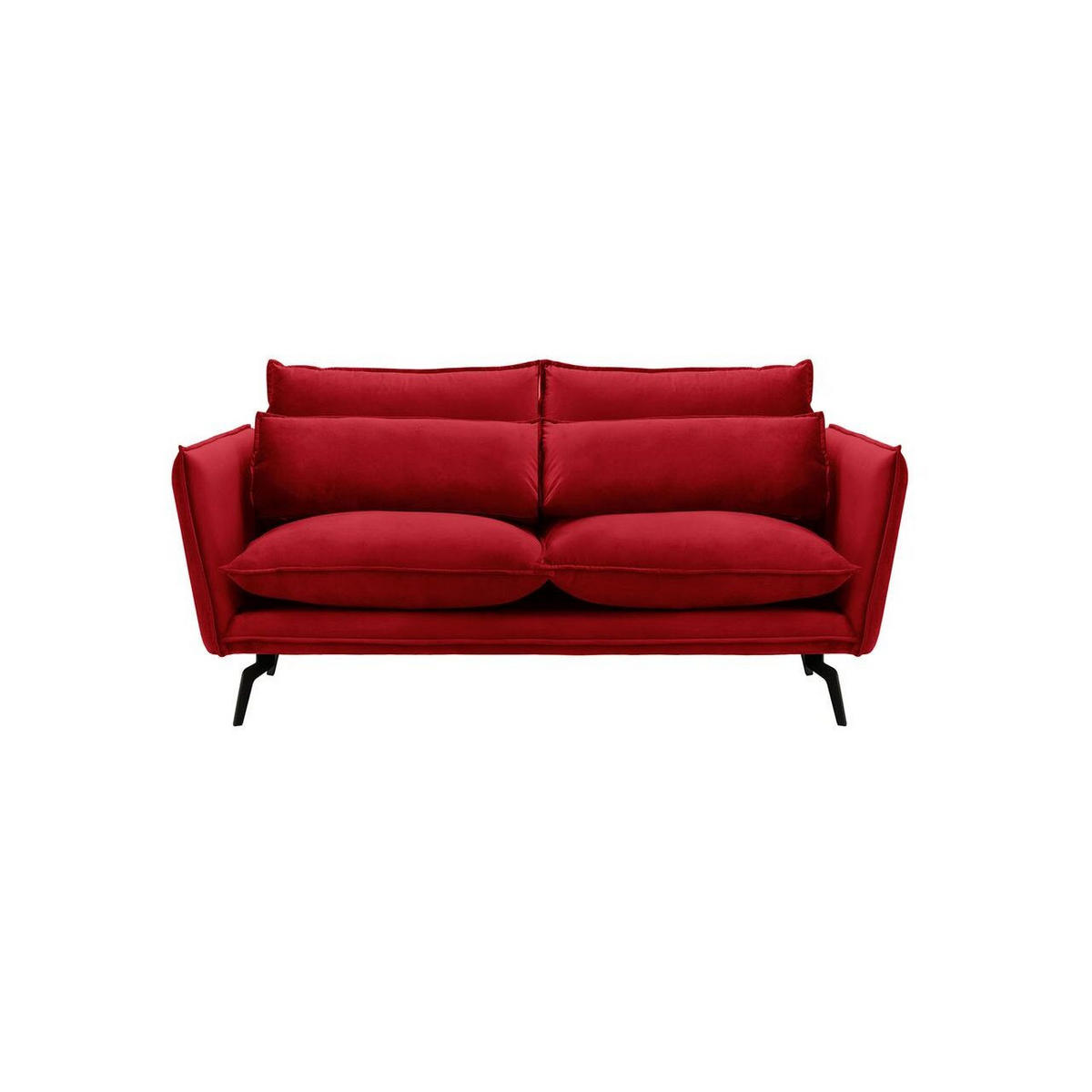 SOFA Layla 2,5-Sitzer-Velluto 7 - Rot, Holz/Textil (197/95/98cm)