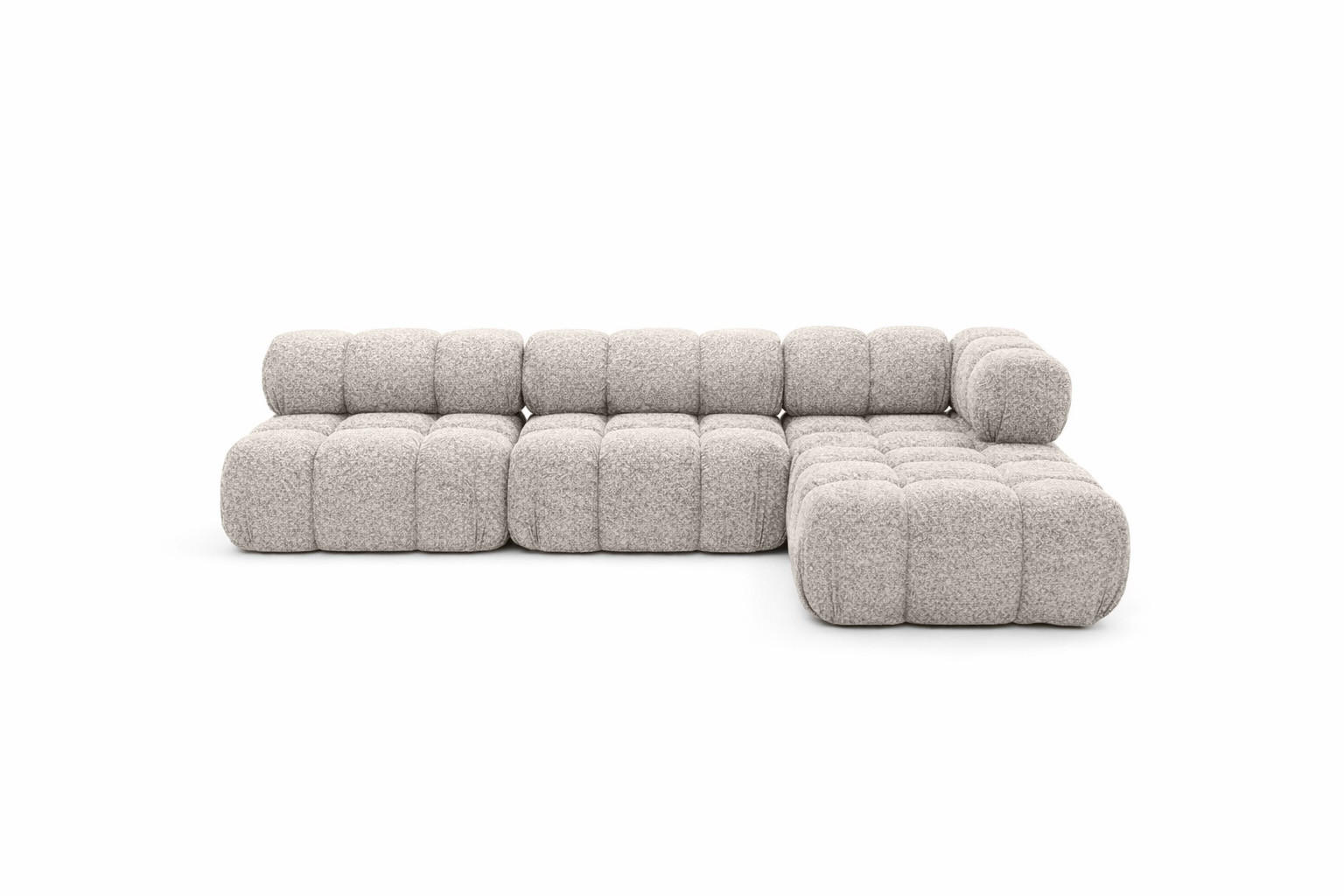 ECKSOFA L-Form Modulare, Bouclé-Stoff Abriamo, Beige, Rechts, Selia - Beige, Holz (285/160cm) - Kaiser Möbel