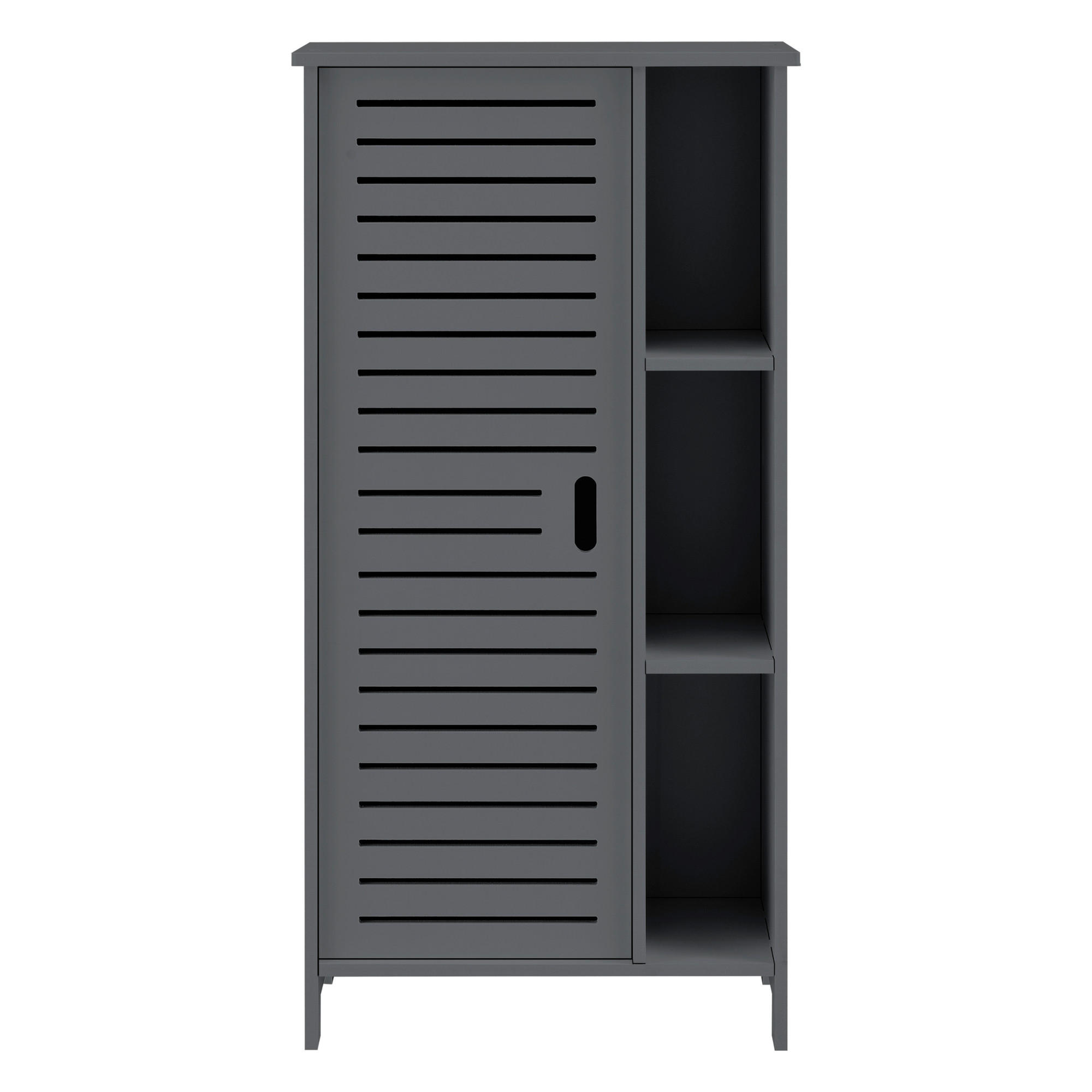 SEITENSCHRANK Vansbro - Dunkelgrau, Kunststoff (48/96/24cm) - [en.casa]