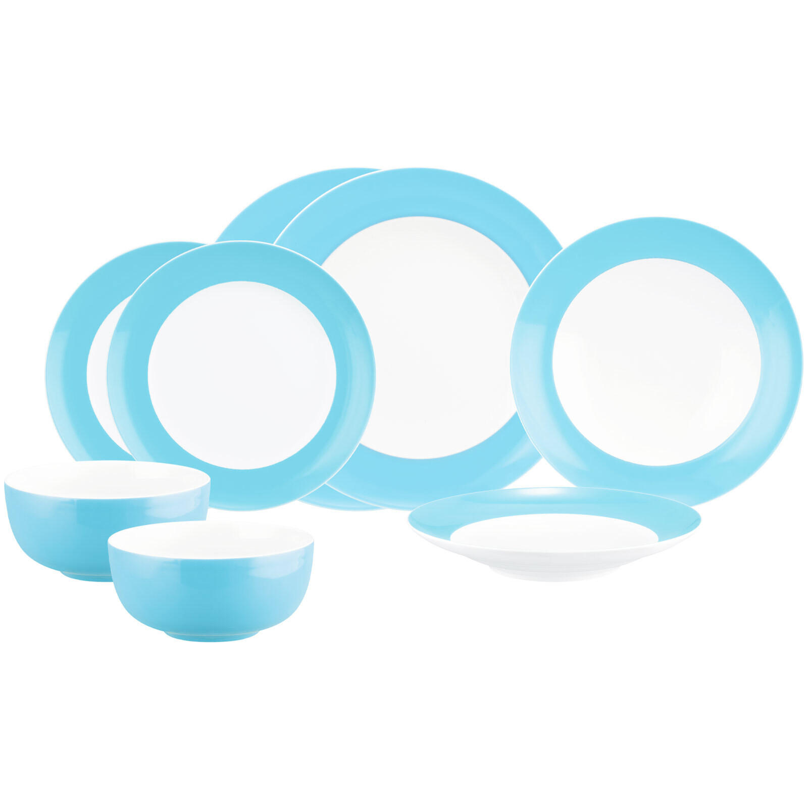 EINSTEIGER-SET Liberty Pure Colors Lagoon Blue 8er Set - Blau, Keramik (1/1/1cm) - Seltmann Weiden