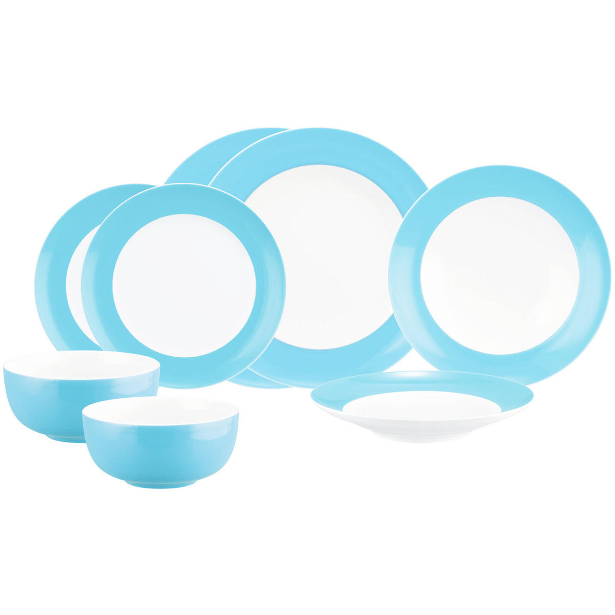 EINSTEIGER-SET Liberty Pure Colors Lagoon Blue 8er Set - Blau, Keramik (1/1/1cm) - Seltmann Weiden