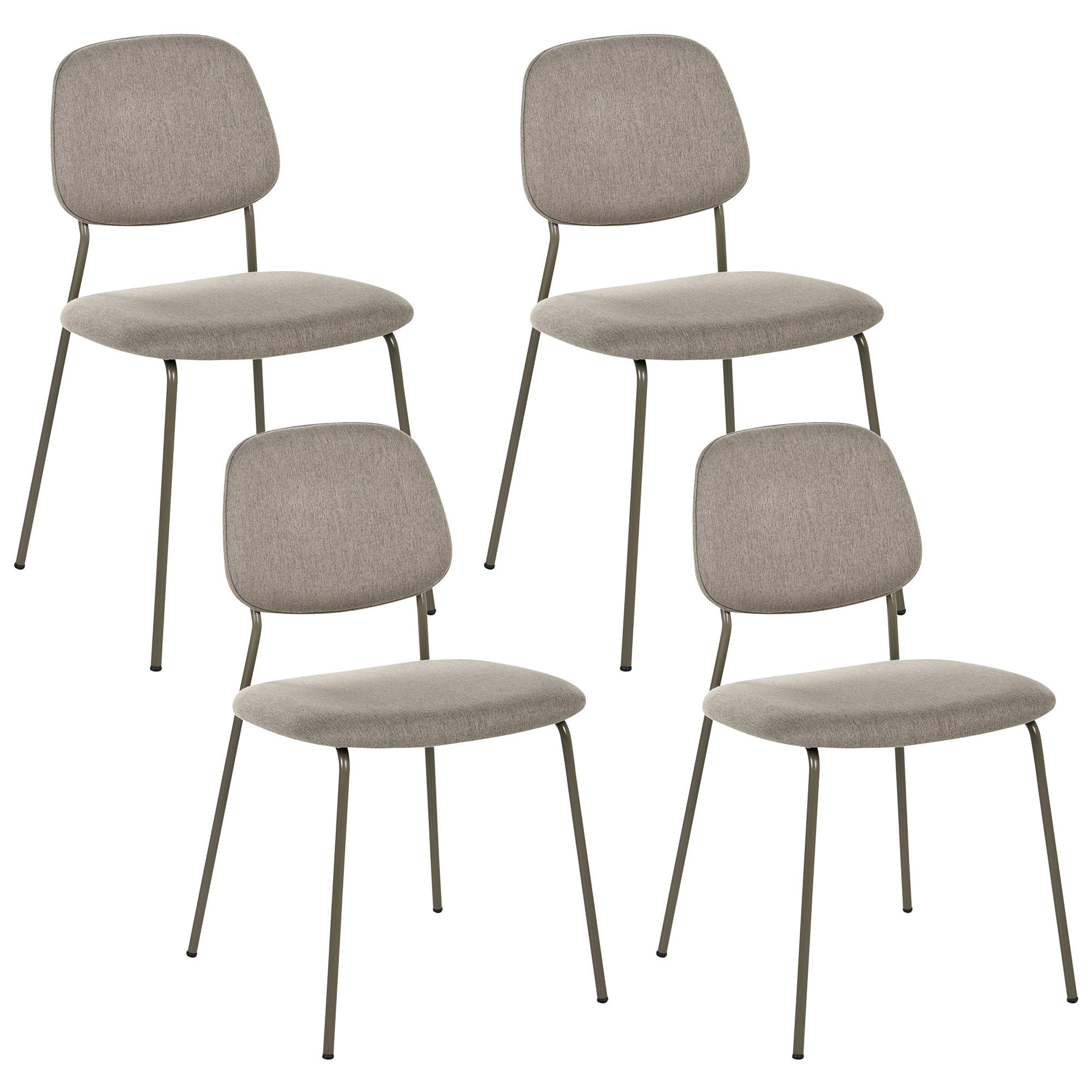 ESSZIMMERSTUHL 4er-Set Stoff Taupe Riley - Taupe, Textil (48/83/52cm) - Beliani