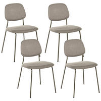 ESSZIMMERSTUHL 4er-Set Stoff Taupe Riley - Taupe, Textil (48/83/52cm) - Beliani