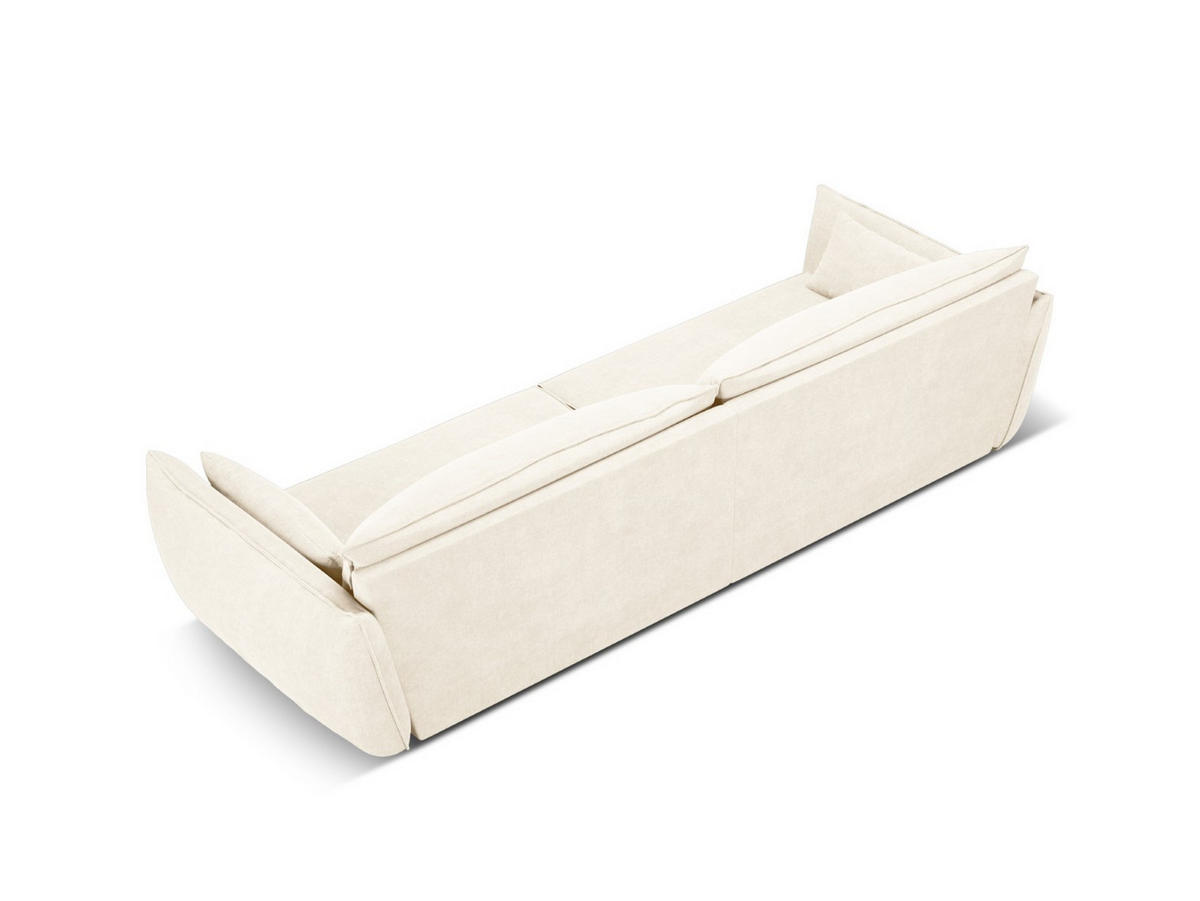 SOFA Kaelle aus Chenille-Stoff leichtes beige 4 Sitzplätze - Creme, Textil (110/85/248cm) - Micadoni