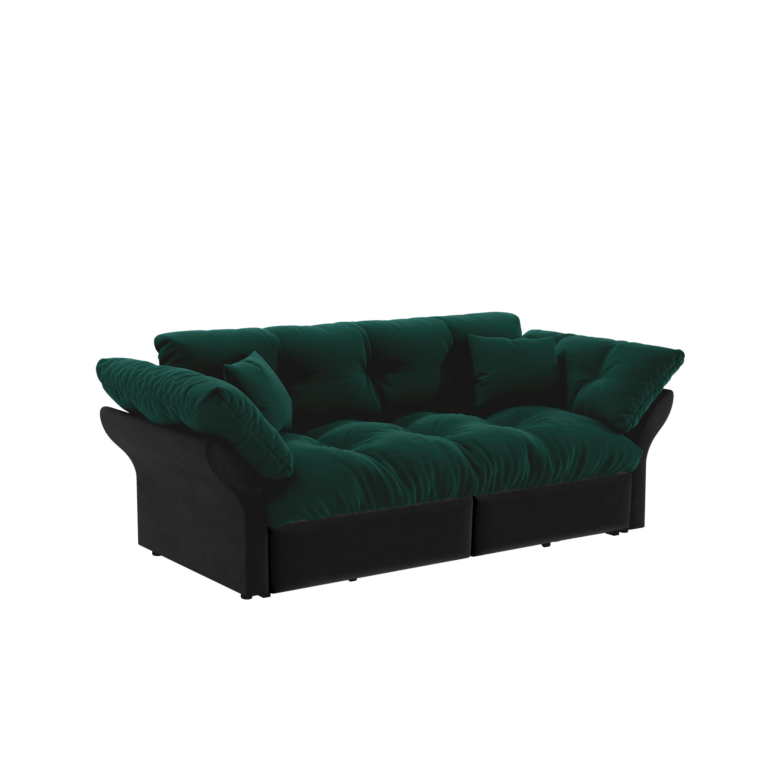 SCHLAFSOFA 190 cm 3-in-1 ausziehbar mit 2 Kissen, DE-34942, Grün - Grün, Metall (190/91/85cm) - ComfortXL