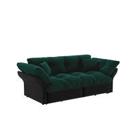 SCHLAFSOFA 190 cm 3-in-1 ausziehbar mit 2 Kissen, DE-34942, Grün - Grün, Metall (190/91/85cm) - ComfortXL